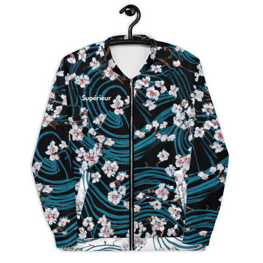 A.I. Defeat Cherry Blossom Tsunami Bomber Jacket